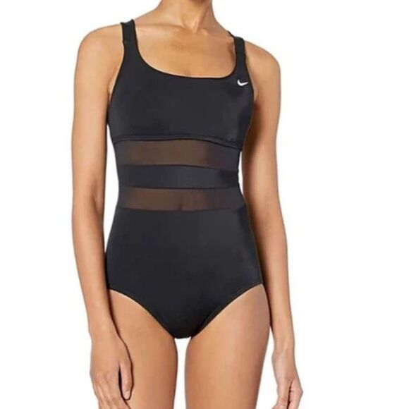 Nike Black Mesh One-Piece Swimsuit - Picture 4 of 15